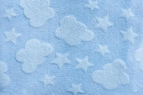 Soft Blue Plush Fabric Texture Cozy Baby Blanket Background Stock Photos