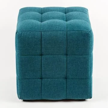 Soft blue pouf on a white background. Stock Photos