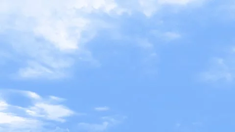 Soft Blue Sky Moving Clouds Slow Motion Background Video stock 343142610