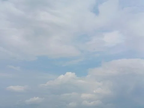 Soft Blue Sky with Thin White Clouds Stock Photos