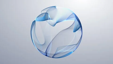 Soft blue sphere with iridescent surface smoothly morphs and rotates, showc.. Video stock 329067541