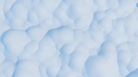 Soft blue surface with spherical protrusions slowly moving. looped animated back Video stock 297373833
