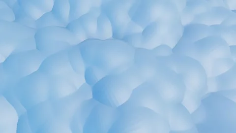 Soft blue surface with spherical protrusions slowly moving. looped animated back Stock Footage 297373840