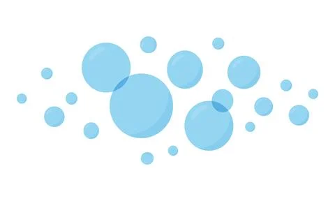 Soft blue transparent bubbles composition. Flat vector water circles for hygiene Stock Illustration