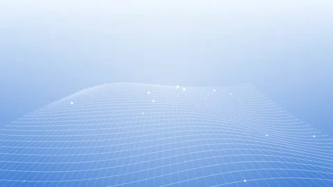 Soft blue wave line mesh surface shimmering on a corporate gradient Vídeo Stock 348620557