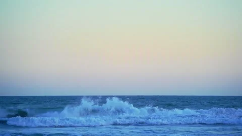 Soft Blue Waves Under Pastel Sky Stock Footage 337526861