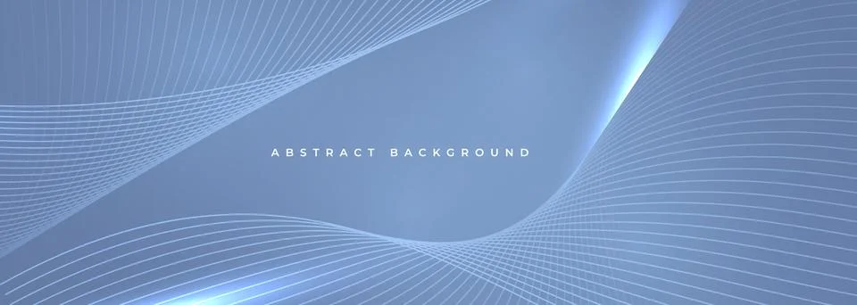 Soft blue wide abstract vector background with glowing wavy lines Illustrazione stock