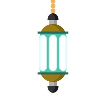 Soft Blue Windows Lantern Illustration Design Stock Illustration