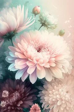 Soft blurred of gerbera flowers with soft bokeh in pastel color style for b.. Stock Illustration
