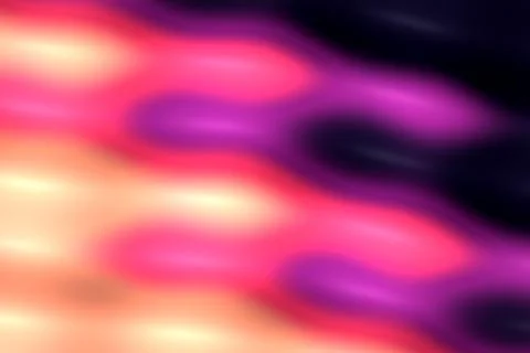 Soft blurred waves sweep across a dark field in coral, pink, purple, and cr.. Stock Illustration
