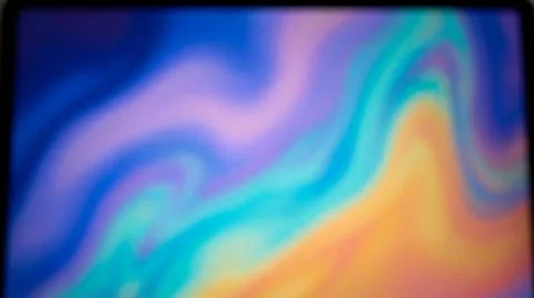 Soft blurry gradient background with wavy iridescent colors on modern table.. Stock Illustration