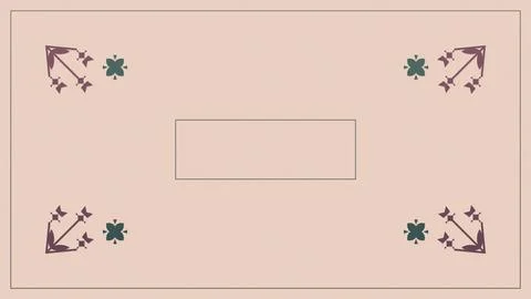 A soft blush background showcases four folk-inspired corner ornaments and p.. Ilustração Stock