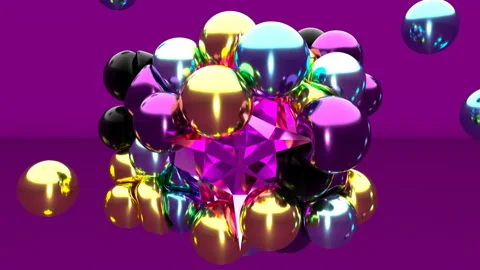 Soft body physics 3d metal elastic shapes bounce Concept Fluid art Video stock 160074035