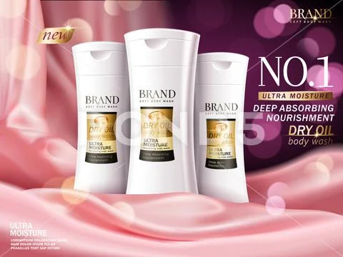 Soft body wash ads Stock Illustration