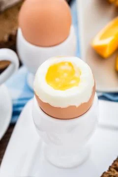 Soft boiled egg for breakfast Stock Photos