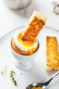 Soft boiled egg for breakfast Stock Photos
