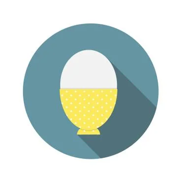 Soft-Boiled Egg Flat Icon with Long Shadow, Illustration Stock Illustration