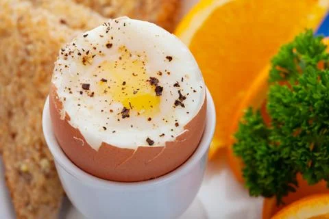 Soft boiled egg Stock Photos