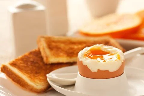 Soft boiled egg Stock Photos