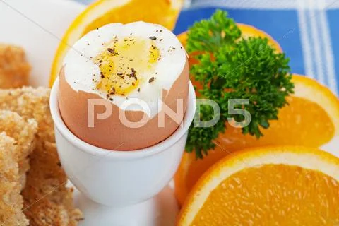 Soft boiled egg Stock Photos