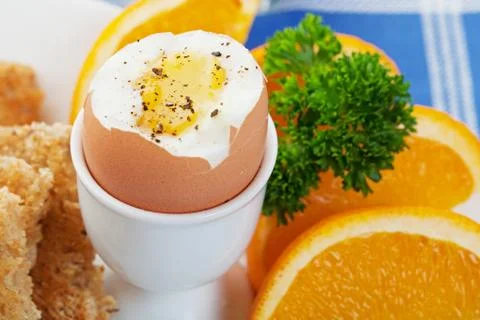 Soft boiled egg Stock Photos