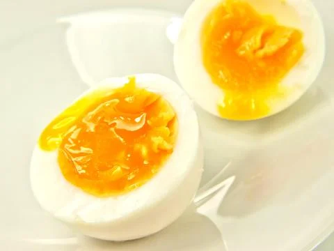 Soft boiled egg Foto stock