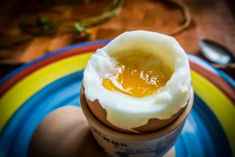 Soft-boiled egg Foto stock