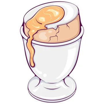Soft boiled egg on a stand color Stock Illustration