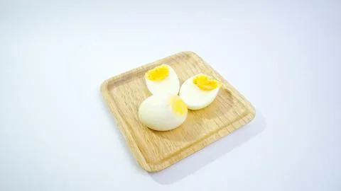 Soft-Boiled Egg on White Background Stock Photos