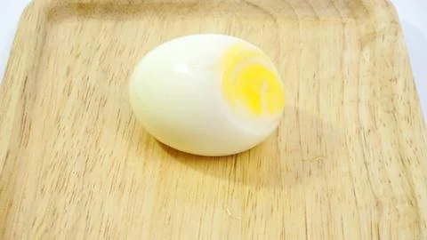 Soft-Boiled Egg on White Background Stock Photos