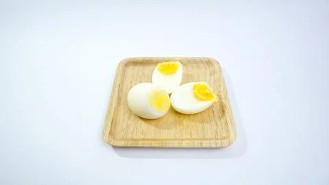 Soft-Boiled Egg on White Background Stock Photos
