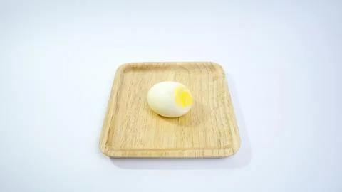 Soft-Boiled Egg on White Background Stock Photos