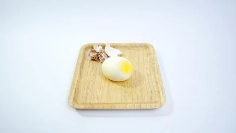 Soft-Boiled Egg on White Background Stock Photos