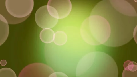 Soft Bokeh Bubbles Floating on Green Gradient Background Stock Footage 331915937