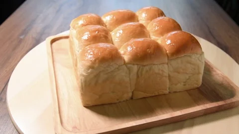 Soft bread home made, bakery cooking concept Stock Footage 135163376