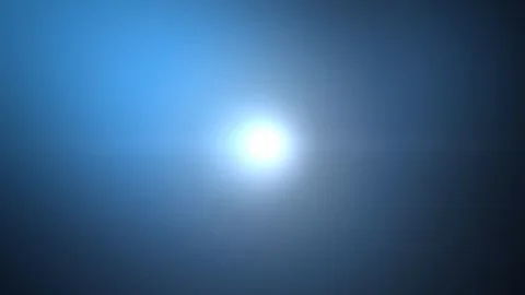Soft bright blue light flare glowing with lens spot on dark background Stock-Footage 347364114
