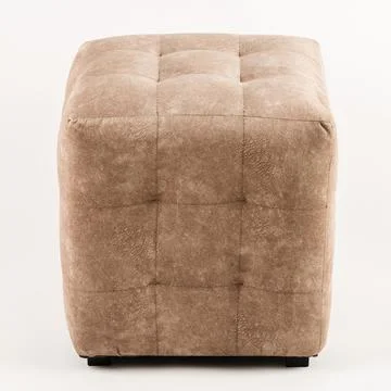 Soft brown pouf on a white background. Stock Photos