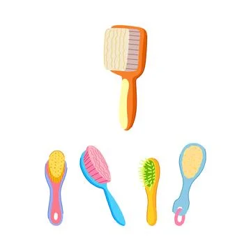 Soft brushes vector collection for baby hygiene Stock Illustration
