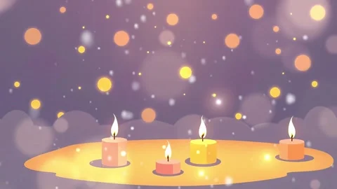 Soft Candlelight: Tranquil Moments Under a Starry Sky Stock Footage 307470642