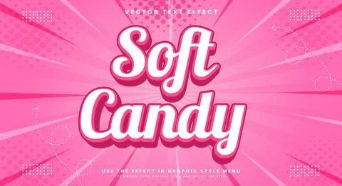 Soft Candy 3D Colorful editable text effect Stock Illustration