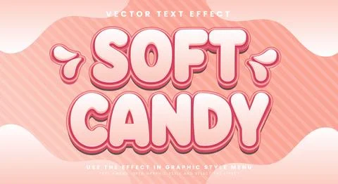 Soft Candy Cute editable text effect Stock Illustration
