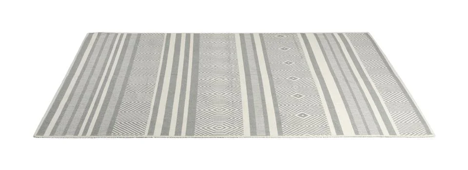 Soft carpet with geometric pattern isolated on white Stock Photos