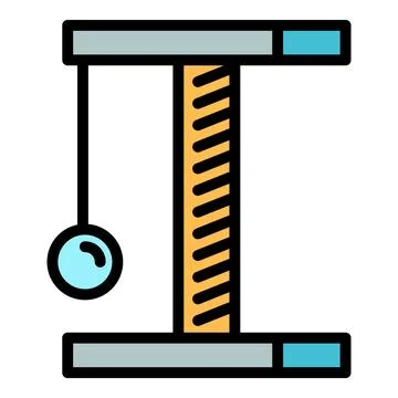 Soft cat ball play icon, outline style Stock Illustration