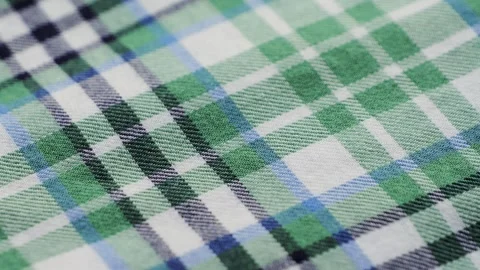 Soft checkered print cotton. The concept of design, natural fabrics for Stock Footage 323315143