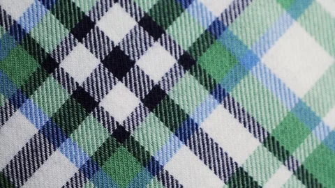 Soft checkered print cotton. The concept of design, natural fabrics for Stock Footage 327921282
