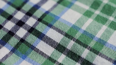 Soft checkered print cotton. The concept of design, natural fabrics for Stock Footage 329686558