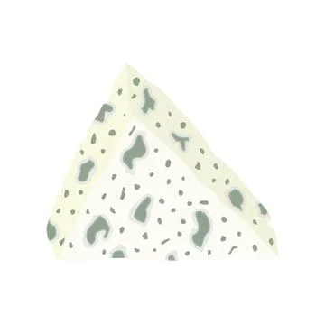 Soft cheese with a blue mold. Stock Illustration