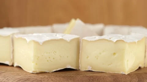 Soft cheese Camembert rotation Видео 136162959