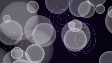Soft, circular bokeh with multicolored spiral overlay Stock Footage 331649210