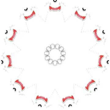 Soft Circular Repeat Shape Clean Abstract Rounded Shapes for Branding and W.. Illustrazione stock